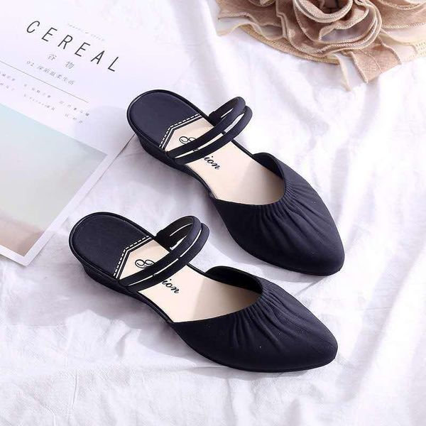 sandals summer casual shoes women pointed toe jelly woman slip on ladies wedge slippers pleated female two wear, Black
sandals summer casual shoes women pointed toe jelly woman slip on ladies wedge slippers pleated female two wear, Black
