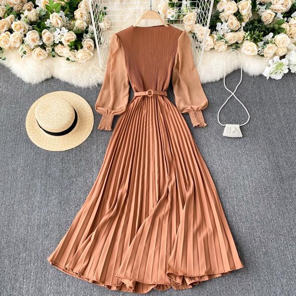 casual dresses woman dress elegant office lady pleated with belt round neck long sleeve for women spring autumn clothing, Black;gray
casual dresses woman dress elegant office lady pleated with belt round neck long sleeve for women spring autumn clothing, Black;gray