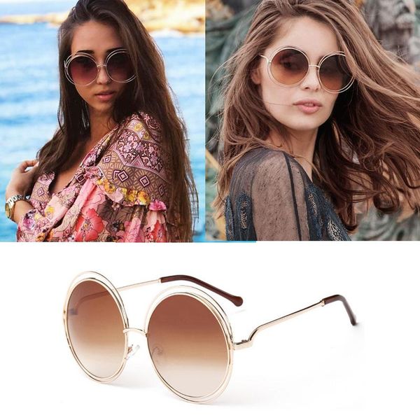 sunglasses vintage round big size oversized lens women brand designer metal frame lady sun glasses cool retro drop, White;black
sunglasses vintage round big size oversized lens women brand designer metal frame lady sun glasses cool retro drop, White;black