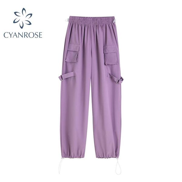 women's pants & capris streetwear purple cargo women 2021 autumn korean style casual elastic waist harajuku loose joggers, Black;white
women's pants & capris streetwear purple cargo women 2021 autumn korean style casual elastic waist harajuku loose joggers, Black;white