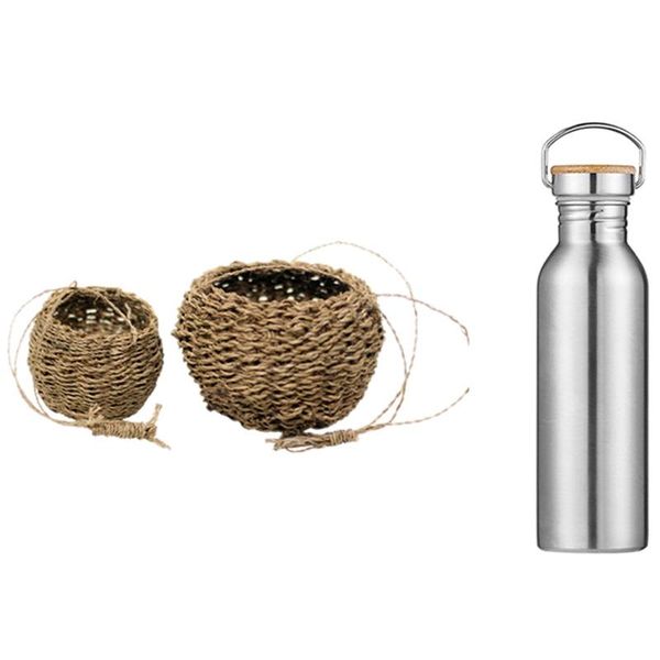 storage baskets 1 set mini hand-woven rope basket & pcs 750ml large capacity stainless steel sports bottle
storage baskets 1 set mini hand-woven rope basket & pcs 750ml large capacity stainless steel sports bottle