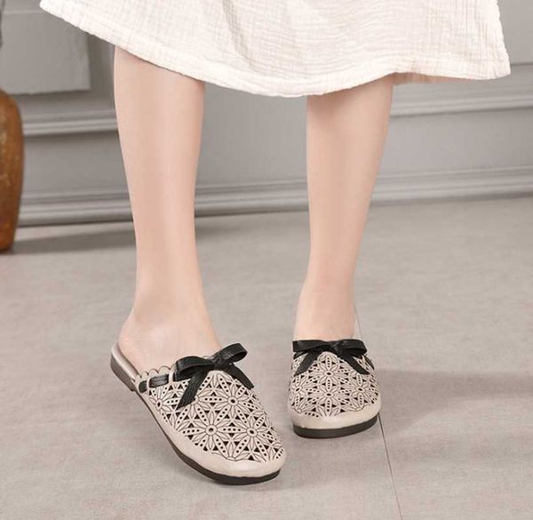 sandals ethnic style hollow flower bowknot leather summer slippers female round head flat comfortable and, Black
sandals ethnic style hollow flower bowknot leather summer slippers female round head flat comfortable and, Black