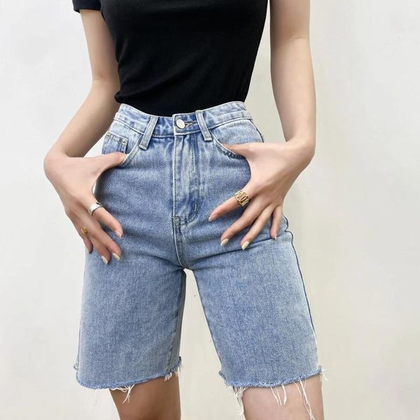 women's pants & capris women casual summer wide-leg jeans high waist retro streetwear chic denim half trousers female ripped, Black;white 
women's pants & capris women casual summer wide-leg jeans high waist retro streetwear chic denim half trousers female ripped, Black;white
