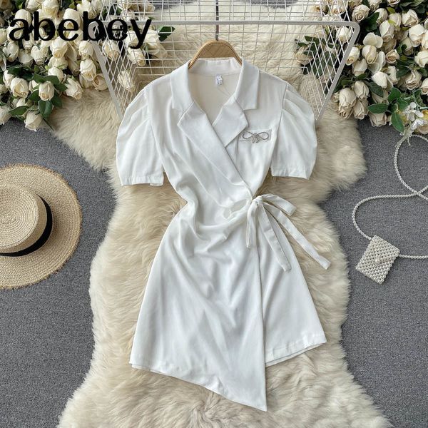 chic irregular wrap dress women notched neck short sleeve elegant slim party es summer korean fashion midi 210512, Black;gray
chic irregular wrap dress women notched neck short sleeve elegant slim party es summer korean fashion midi 210512, Black;gray