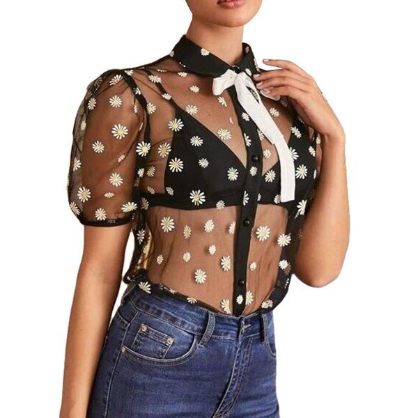 summer women's sheer button down shirt long sleeve daisy pattern lapel see through evening party blouse blouses & shirts, White
summer women's sheer button down shirt long sleeve daisy pattern lapel see through evening party blouse blouses & shirts, White
