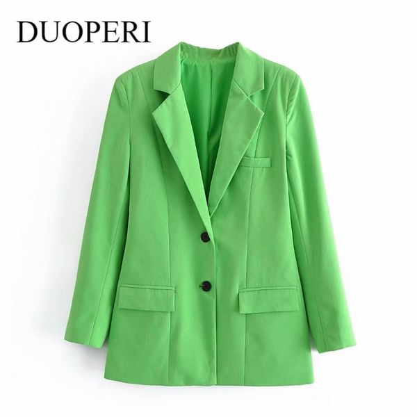 women's suits & blazers duoperi fashion light green blazer women casual long sleeves back buttons decoration chic lady coat female outw, White;black
women's suits & blazers duoperi fashion light green blazer women casual long sleeves back buttons decoration chic lady coat female outw, White;black