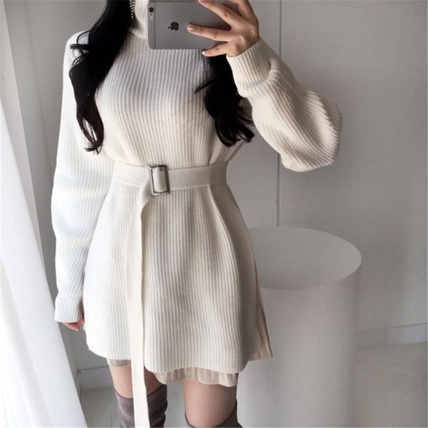 elegant tunic belted knitted dress women autumn winter sweater fashion korean turtleneck side split pullover vestido casual dresses, Black;gray
elegant tunic belted knitted dress women autumn winter sweater fashion korean turtleneck side split pullover vestido casual dresses, Black;gray