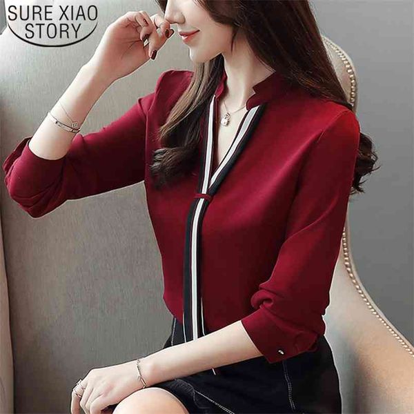fashion stand collar pullover blouse women chiffon office lady long sleeve white red women's shirt blusas mujer 6469 50 210506
fashion stand collar pullover blouse women chiffon office lady long sleeve white red women's shirt blusas mujer 6469 50 210506