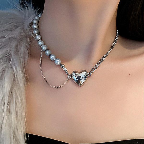 pendant necklaces 2021 korean style pearl mosaic necklace fashion versatile love clavicle chain women's jewelry, Silver
pendant necklaces 2021 korean style pearl mosaic necklace fashion versatile love clavicle chain women's jewelry, Silver