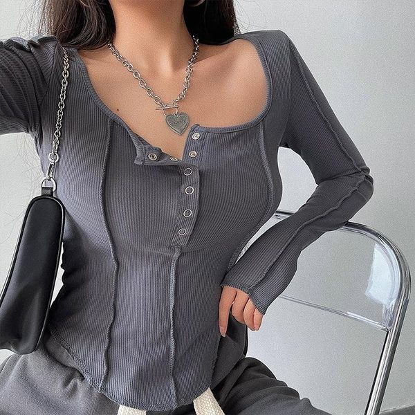 women's t-shirt womengaga big o-neck slim skinny thin buttons bright line long sleeve base autumn t shirt full tees korean 2u75, White
women's t-shirt womengaga big o-neck slim skinny thin buttons bright line long sleeve base autumn t shirt full tees korean 2u75, White