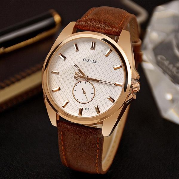 wristwatches 2021 brand yazole business men's watch unique leisure leather watches quartz small seconds fashion relogio masculino, Slivery;brown
wristwatches 2021 brand yazole business men's watch unique leisure leather watches quartz small seconds fashion relogio masculino, Slivery;brown