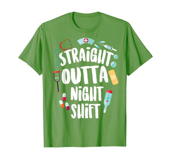 straight outta night shift cute nursing fan funny nurse gift t-shirt, White;black
straight outta night shift cute nursing fan funny nurse gift t-shirt, White;black