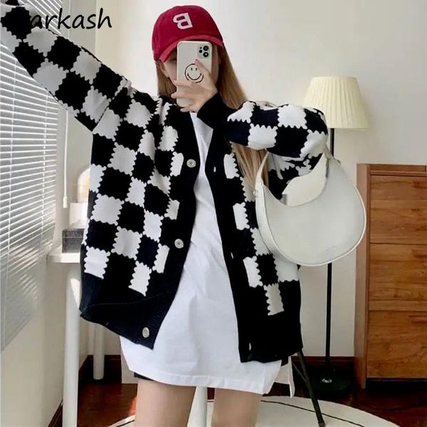 women's knits & tees cardigan women chic fashion plaid all-match knit sweater casual v-neck daily korean style soft loose long sleeve b, White
women's knits & tees cardigan women chic fashion plaid all-match knit sweater casual v-neck daily korean style soft loose long sleeve b, White