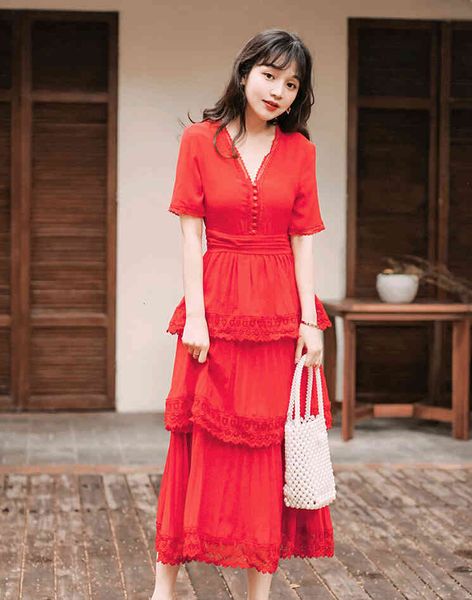 a line red summert runway pleated women vintage lace chiffon patchwork v-neck short sleeve dress, Black;gray
a line red summert runway pleated women vintage lace chiffon patchwork v-neck short sleeve dress, Black;gray