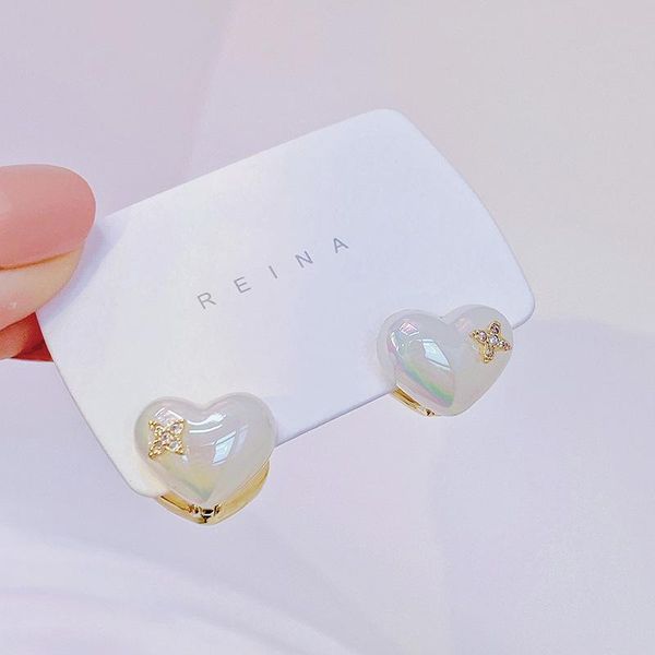stud design korean girly temperament pearl double-sided love ear buckle 14k real gold electroplating net red earrings for women, Golden;silver
stud design korean girly temperament pearl double-sided love ear buckle 14k real gold electroplating net red earrings for women, Golden;silver