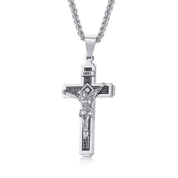 chains 2021 fashion stainless steel material jesus cross pendant europe and america style personalized necklace suitable for men, Silver
chains 2021 fashion stainless steel material jesus cross pendant europe and america style personalized necklace suitable for men, Silver