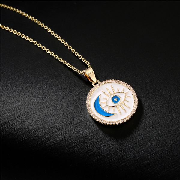 australian ancient popular oil dripping disc pendant necklace female personality moon eye geometric necklace, Silver
australian ancient popular oil dripping disc pendant necklace female personality moon eye geometric necklace, Silver