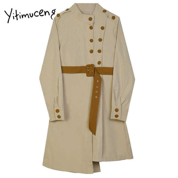 yitimuceng sashes button dresses women solid spring stand single breasted long sleeve high waist korean vintage office lady 210601, Black;gray
yitimuceng sashes button dresses women solid spring stand single breasted long sleeve high waist korean vintage office lady 210601, Black;gray