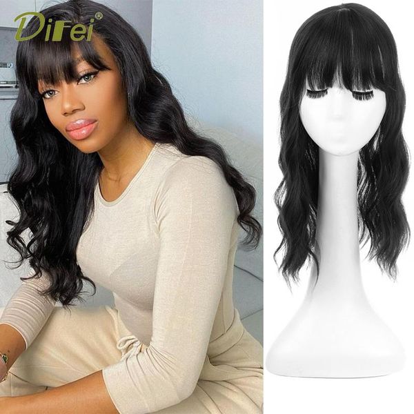 synthetic wigs difei 35-45cm wavy wig with bangs hair ers clip in women daily party nature, Black
synthetic wigs difei 35-45cm wavy wig with bangs hair ers clip in women daily party nature, Black