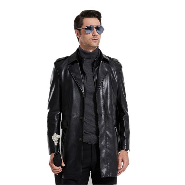 men's leather & faux winter 2022 middle aged clothing ecological windbreaker mid length business suit collar plus size suede coats jack, Black
men's leather & faux winter 2022 middle aged clothing ecological windbreaker mid length business suit collar plus size suede coats jack, Black