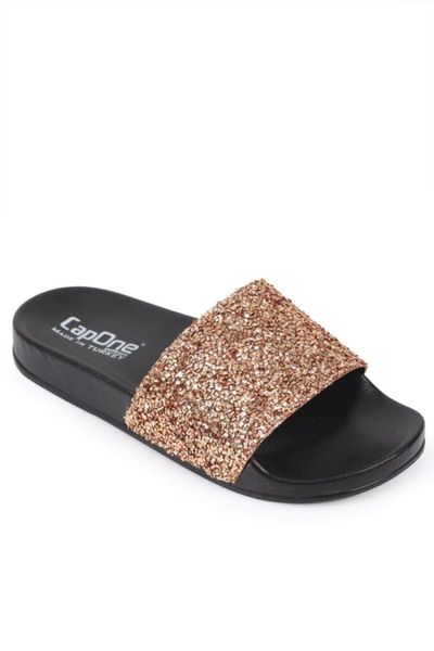 slippers women's gold 8801, Black