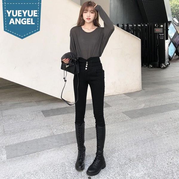 women's jeans high waist women skinny elastic push up pencil pants fashion single breasted black denim breeches female casual trousers, Blue
women's jeans high waist women skinny elastic push up pencil pants fashion single breasted black denim breeches female casual trousers, Blue