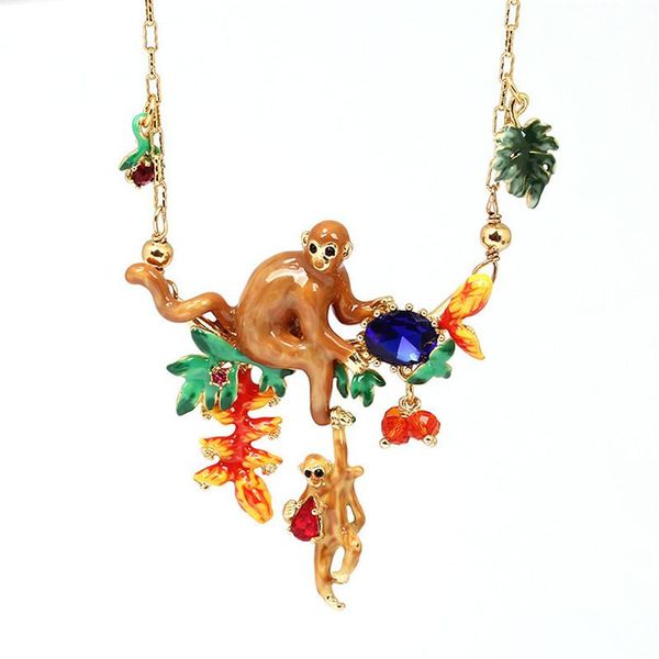 european and american product fashion trend personality small monkey inlaid zircon clavicle chain necklace net red leaf pendant necklaces, Silver
european and american product fashion trend personality small monkey inlaid zircon clavicle chain necklace net red leaf pendant necklaces, Silver