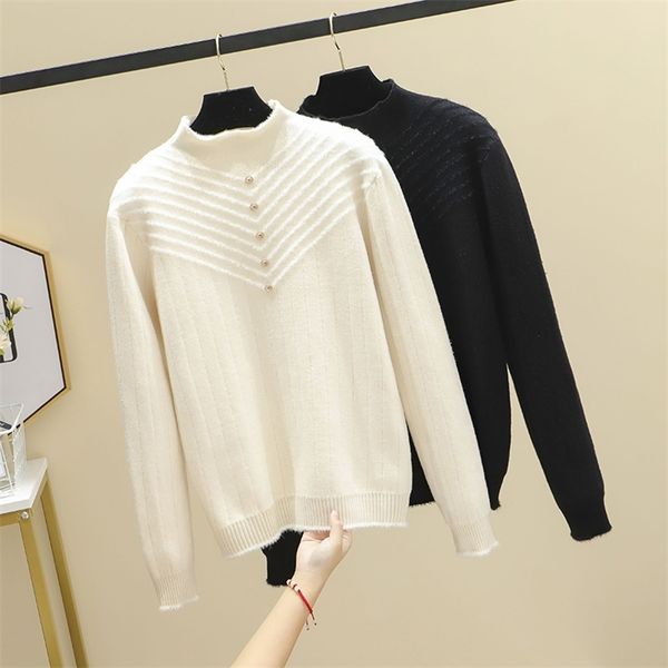 plus size women's autumn and winter wear fat sister half high neck bottoming sweater thick hk192 210507, White;black
plus size women's autumn and winter wear fat sister half high neck bottoming sweater thick hk192 210507, White;black
