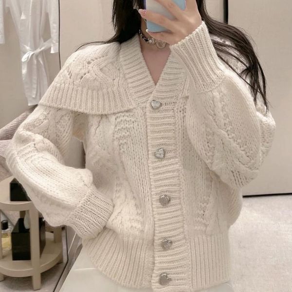 women's knits & tees runway brand love button knitted cardigan women 2021 winterfake two shawl-style hollow cable sweater coat casual c, White
women's knits & tees runway brand love button knitted cardigan women 2021 winterfake two shawl-style hollow cable sweater coat casual c, White