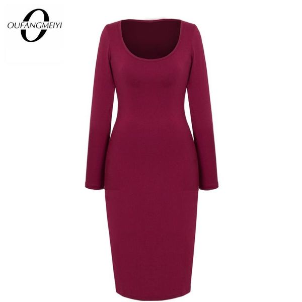 casual dresses women autumn brief elegant pure color long sleeve scoop neck slim fitted knee length dress 1eub19, Black;gray
casual dresses women autumn brief elegant pure color long sleeve scoop neck slim fitted knee length dress 1eub19, Black;gray