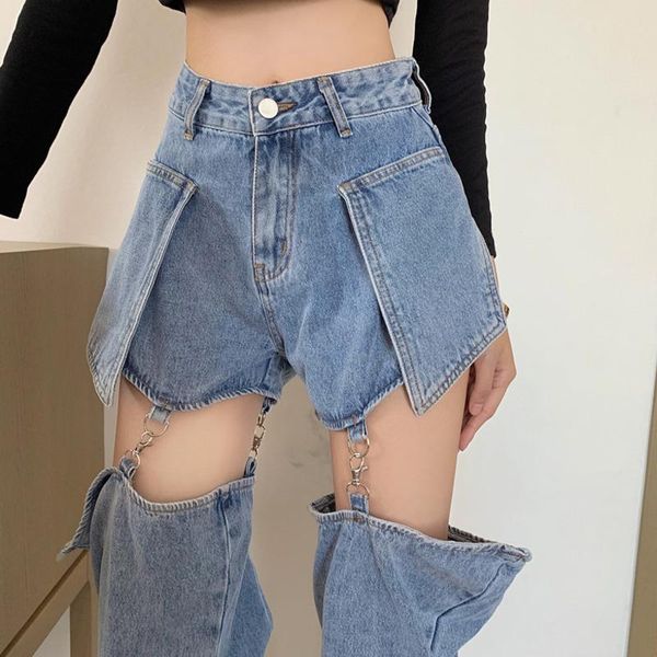 women's jeans 2021 summer women detachable turn into shorts thin loose straight high waist denim pants female trousers, Blue
women's jeans 2021 summer women detachable turn into shorts thin loose straight high waist denim pants female trousers, Blue