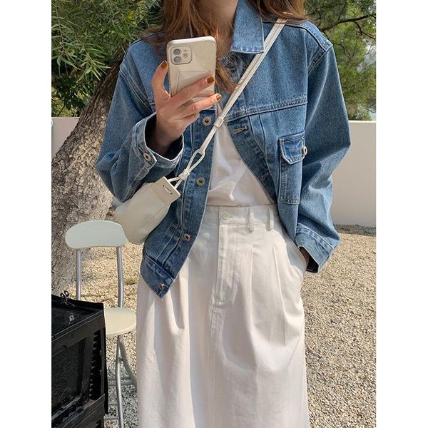 washed cotton denim jacket women 2021 spring korean version lapel long sleeve loose fashion 13582 women's jackets, Black;brown
washed cotton denim jacket women 2021 spring korean version lapel long sleeve loose fashion 13582 women's jackets, Black;brown