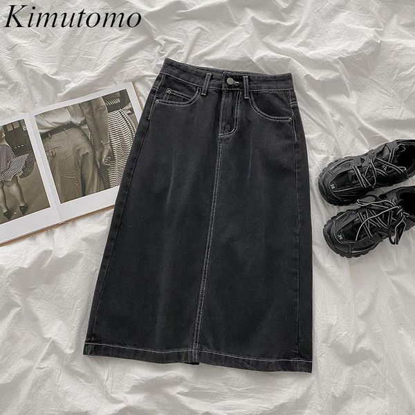 kimutomo jeans skirt women vintage korean chic split high waist solid pockets a-line midi skirts female autumn fashion outwear, Black
kimutomo jeans skirt women vintage korean chic split high waist solid pockets a-line midi skirts female autumn fashion outwear, Black