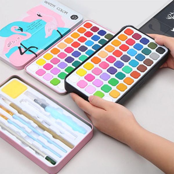 gift sets 45 colors solid watercolor paint set metal box painting pigment with water brush for beginner drawing paper supplies
gift sets 45 colors solid watercolor paint set metal box painting pigment with water brush for beginner drawing paper supplies