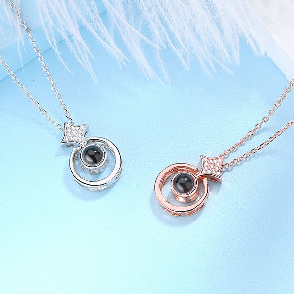 pendant love memory necklace women's short 100 languag simple temperament net red clavicle chain personality i love you pendant, White
pendant love memory necklace women's short 100 languag simple temperament net red clavicle chain personality i love you pendant, White