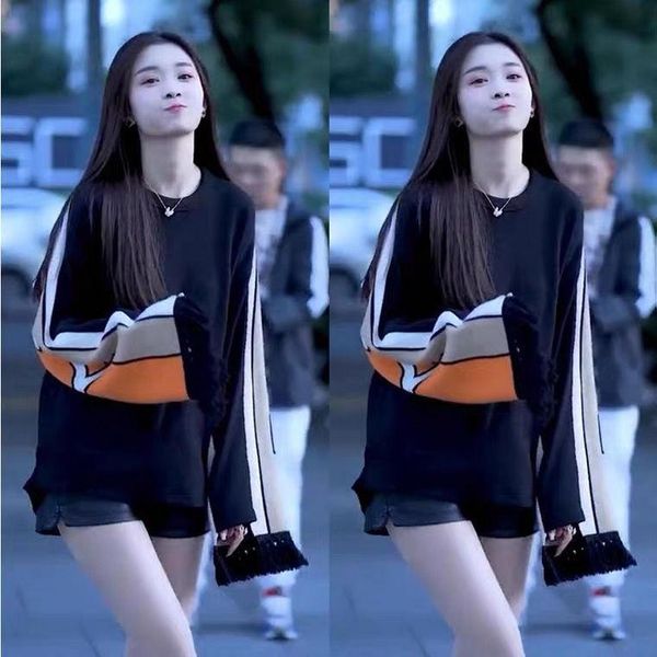 women's sweaters 2021 early autumn casual letter pattern jacquard stitching tassel loose wild high-quality sweater top, White;black
women's sweaters 2021 early autumn casual letter pattern jacquard stitching tassel loose wild high-quality sweater top, White;black