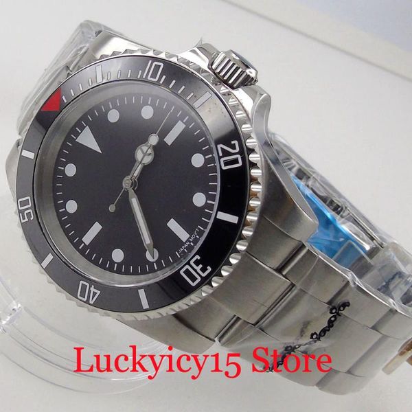 wristwatches 40mm automatic men watch 24 jewels nh35a miyota 8215 sterile black dial brushed oyster strap sapphire crystal ceramic insert, Slivery;brown
wristwatches 40mm automatic men watch 24 jewels nh35a miyota 8215 sterile black dial brushed oyster strap sapphire crystal ceramic insert, Slivery;brown