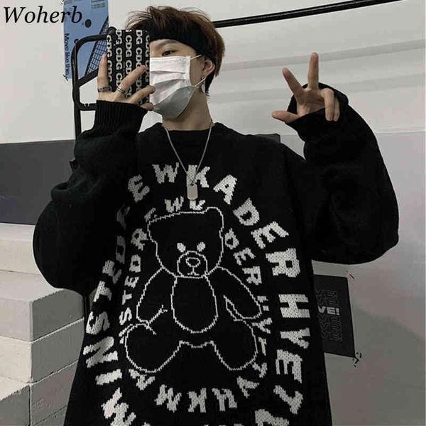 korean cartoon bear print pullovers oversized outwear harajuku bf sweaters women streetwear fashion jumper sueter mujer 210417, White;black
korean cartoon bear print pullovers oversized outwear harajuku bf sweaters women streetwear fashion jumper sueter mujer 210417, White;black