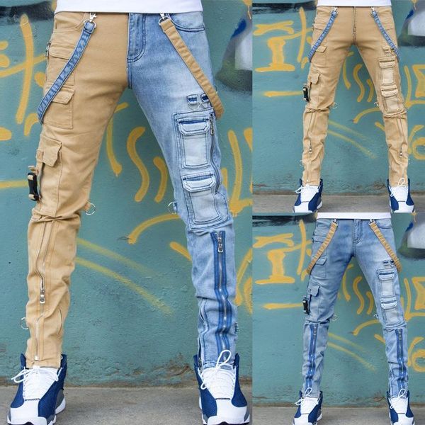men's jeans trousers men fashion hole autumn teens daily casual pockets patchwork plus large size elastic denim cargo pants, Blue
men's jeans trousers men fashion hole autumn teens daily casual pockets patchwork plus large size elastic denim cargo pants, Blue