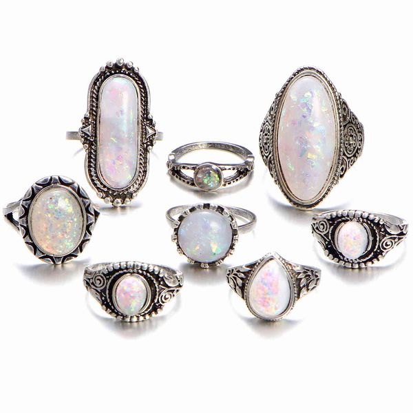 rj556 summer 8-piece ring set, Silver
rj556 summer 8-piece ring set, Silver