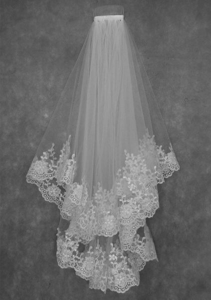 bridal veils lace 2 layer veil elbow length wedding with comb in white ,ivory, Black
bridal veils lace 2 layer veil elbow length wedding with comb in white ,ivory, Black