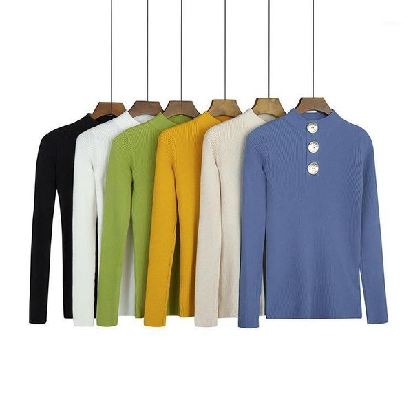 half high collar knitted bottoming shirt long sleeve pullover sweater women's autumn winter big button slim fit net red sweaters, White;black
half high collar knitted bottoming shirt long sleeve pullover sweater women's autumn winter big button slim fit net red sweaters, White;black
