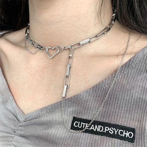 chokers 2021 stitching long chain love heart metal necklace sweet cool girl clavicle women vintage simple, Golden;silver
chokers 2021 stitching long chain love heart metal necklace sweet cool girl clavicle women vintage simple, Golden;silver