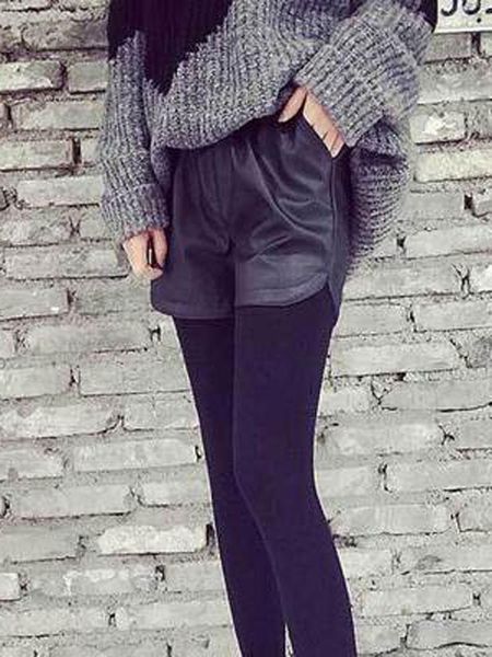 women's shorts hee grand 2021 women spring pu leather wearing casual loose and slim high waist korean wide-leg wkd606, White;black
women's shorts hee grand 2021 women spring pu leather wearing casual loose and slim high waist korean wide-leg wkd606, White;black