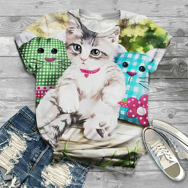 women's t-shirt animal t-shirts lady casual 3d cat printing o-neck women short sleeve tee summer female for woman clothing, White
women's t-shirt animal t-shirts lady casual 3d cat printing o-neck women short sleeve tee summer female for woman clothing, White