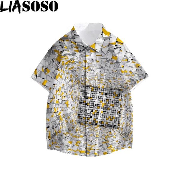 men's casual shirts liasoso rainbow abstract 3d print men women shirt summer beach loose buttons sense of space oversized comfortable t, White;black
men's casual shirts liasoso rainbow abstract 3d print men women shirt summer beach loose buttons sense of space oversized comfortable t, White;black