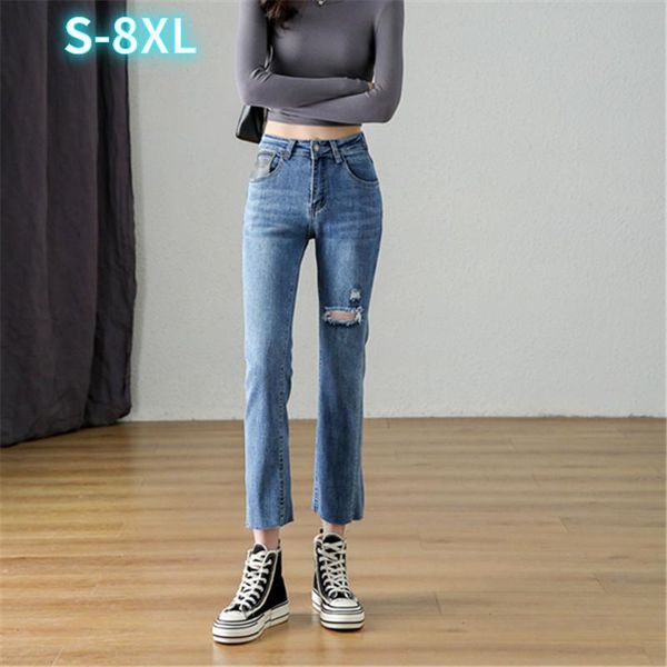 women's jeans light blue high waisted ripped large size pants for cropped trousers slim-fit straight-leg
women's jeans light blue high waisted ripped large size pants for cropped trousers slim-fit straight-leg