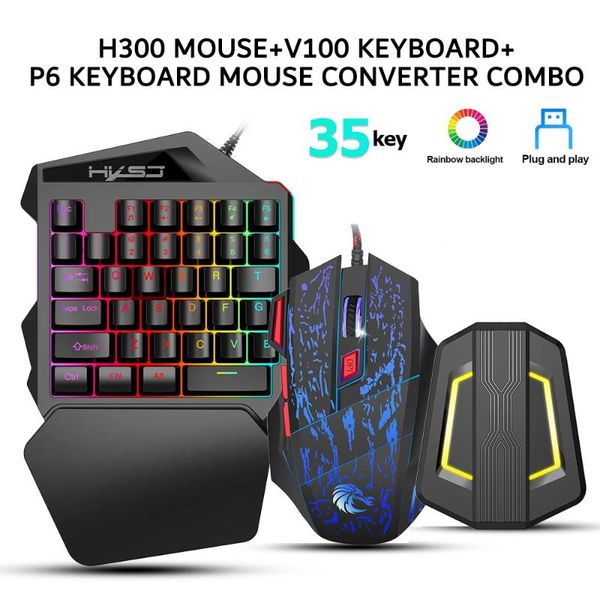 keyboard mouse combos h300 ergonomic wired gaming set v100 35 keys single-hand game p6 portable keypad converter combo
keyboard mouse combos h300 ergonomic wired gaming set v100 35 keys single-hand game p6 portable keypad converter combo