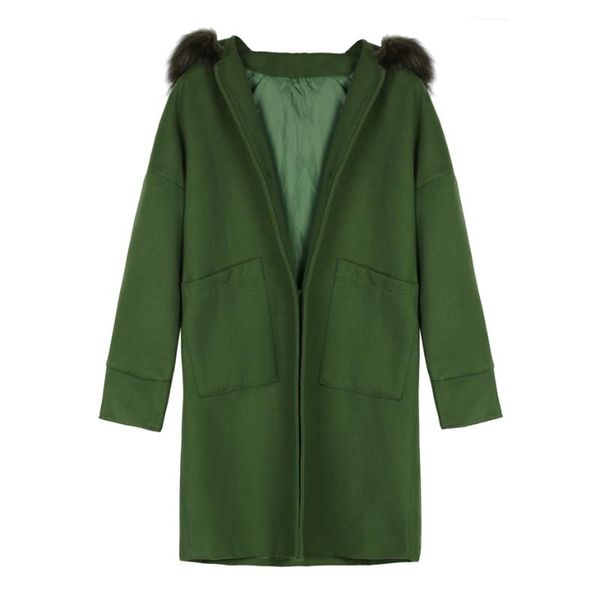 women's wool & blends hooded women coat winter faux fur warm outwear casual mid- long-coat green loose plus size 2xl long, Black
women's wool & blends hooded women coat winter faux fur warm outwear casual mid- long-coat green loose plus size 2xl long, Black