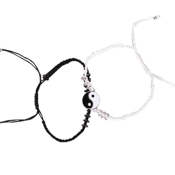 charm bracelets couple woven leather cord retro yin and yang tai chi alloy pendant black white two-piece men women lover bracelet gift, Golden;silver
charm bracelets couple woven leather cord retro yin and yang tai chi alloy pendant black white two-piece men women lover bracelet gift, Golden;silver